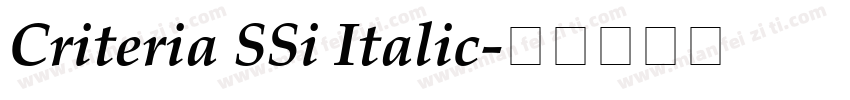 Criteria SSi Italic字体转换